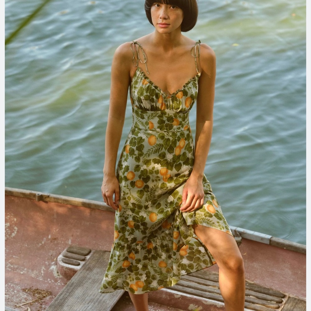 Reformation Embry Dress orange grove size 4